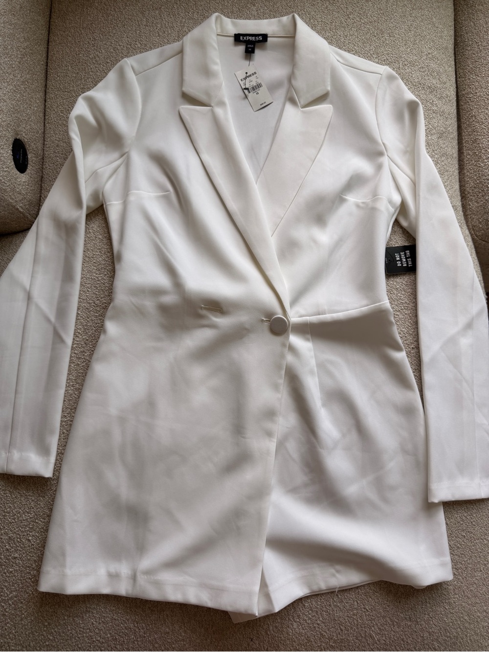 Express Women's White Tailored Blazer Dress with shorts - Picture 5 of 6